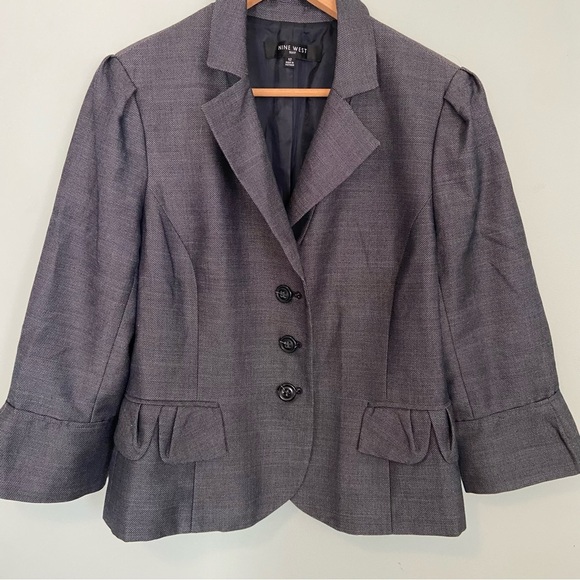 Nine West Gray Blazer Classic Suit Jacket - Picture 4 of 5